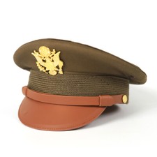 7 3/8 US WW2 Army Visor Hat Officer Cap Eagle Badge WWII Reproduction picture