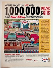 1963 Esso Happy Motoring Travel Spectacular Vintage Magazine Ad Cars Prizes picture