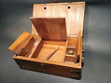 Antique Vintage Style Travel Wood Writing Set Desk Box picture