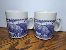 SHEEP MUGS BY CHURCHILL BLUE & WHITE picture