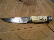 Vintage German PIC Solingen Fixed Blade Hunting Knife Stag Handle picture