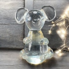 1980s Clear Glass Koala Bear Figurine Paperweight Glassware Whimsical Figure picture
