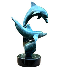 Bottlenose Dolphin Baby Leaping Bronze/Brass Sculpture 7.5