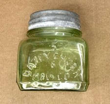 Antique Dazey Churn No. 5 Green Glass Jar Replacement 1922 St. Louis Rare USA picture
