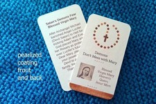 Mary Holy Card, Demons Don't Mess with Mary, Pearlized Coated, Info. & Prayer picture