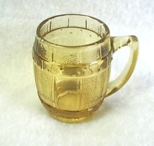 Vin Barrel Shot Glass Stein Textured Amber Glass Shooter 2-3/8