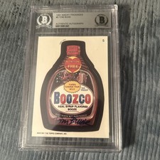 Tom Bunk Signed 1991 Topps Wacky Packages Boozco Sticker #5 Beckett Slabbed picture