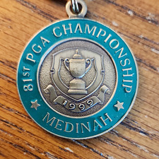 Jostens 81st PGA Championship 1999 Medinah Metal Key Ring Keychain Green/Silver picture