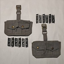 SET OF 12 BRITISH LEE ENFIELD 303 CLIPS WITH 2 POCKET AMMO POUCHES  picture