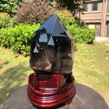 11.04LB Natural Smoky Crystal Crystal Mineral Specimens Energy Healing+Pedestal picture