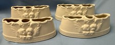 Vintage German Dresden Style Cherub Porcelain Triple Bud Vases Set of 4 picture