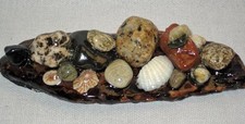 Handcrafted Beach Art Sculpture Natural Driftwood Stones Shells  USA 6
