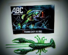 ABC Angler Bait Co. wide body craw – 8 Pack – Green Flake – Bass Fishing Bait picture