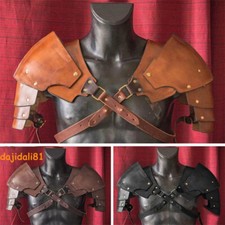 NEW Medieval Vintage Pauldrons Shoulder Armor Cosplay Costume Party Faux Leather picture
