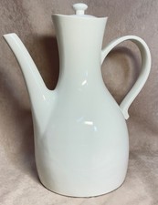 HALL Ernest Sohn Coffee Pot Decanter Ceramic MCM 11 1/2” White Vintage picture