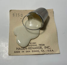 Hagen Renaker Spilled Milk Pail Bucket Silver A-239 Original Card Cat Companion picture