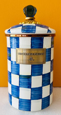 MacKenzie-Childs 89226-240 Hand Made Royal Check Large Canister. New picture