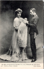 Alfonso XIII, Victoria Eugenie & the Prince of Asturias Vintage Silver Print. V picture