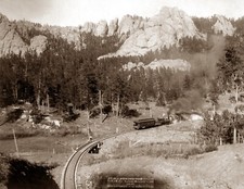 1891 Train on Horse Shoe Curve, SD Vintage Photograph 8.5