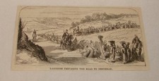 1879 magazine engraving ~ PREPARING ROAD TO DENDERAH ~ Egypt picture