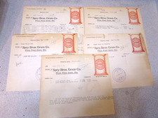 Five Antique 1924-1928 Spry Brothers Grain Ottumwa IA  7.25