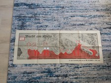 1944 R.M. Chapin Time Magazine WWII Map Watch on the Rhine Invasion of Germany picture