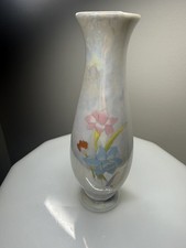 Iridescent Bud Vase Vintage Floral Taiwan 8” picture