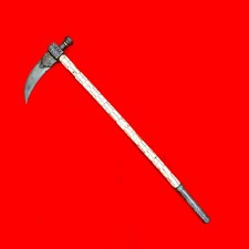 Old Vintage Indo Persian Mughal Islamic Wootz Silver Horsemen's Zaghnol Axe MOP picture