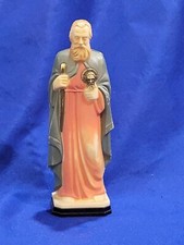 RARE St Jude Thaddeus Plastic Figure Statue 6.25” Catholic Saint Collectible VTG picture
