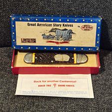 Vintage Boker USA 1773 Prairie Schooner Great American Story 2-Blade Knife picture