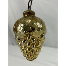 Antique 1800s German Kugel Gold Grape Cluster Glass Christmas Ornament 4