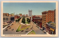 Baltimore Maryland MD Preston Gardens Postcard 1936 picture