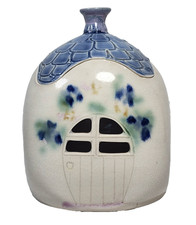 Vintage 1991 Clouds Pottery Folsom Garlic Keeper Birdhouse Candle Holder picture