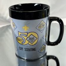 VINTAGE 1980 50TH ANNIVERSARY CUB SCOUT THERMO SERV MUG CUP BSA BOY SCOUT MU picture