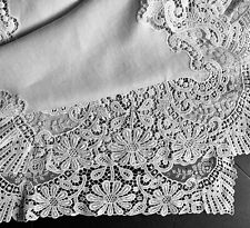 Beautiful Vintage White Chemical Lace Hem Runner Rich Victorian Pattern AS IS picture