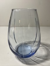 Small Vintage FTD Vertical Ribbed Blue Vase Made In USA picture