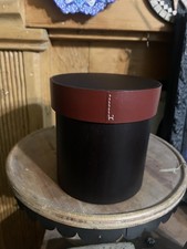 Hermes Wood Round Covered Box Leather Trim picture