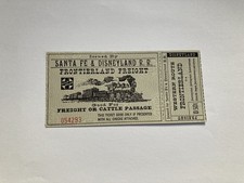 Vtg 1950s Santa Fe & Disneyland Railroad Frontierland Freight or Cattle Ticket  picture
