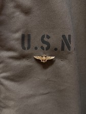 Vintage WW2 USN Sterling Silver Winged Insignia Sweetheart Pin picture