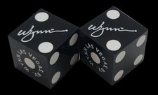 Wynn Hotel and Casino Las Vegas Nevada Black Dice Pair Matching Logos picture
