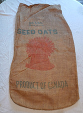 Vintage Canadian Seed Oats From Canada Farm Logo Burlap Bag  21x40 picture