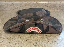 Vintage VIET-NAM Vietnam War Boonie Bucket Green Camo Hat picture