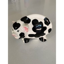Vtg Turov 1999 Limited Edition Cow Print Pig Ceramic Art Figurine Pottery picture