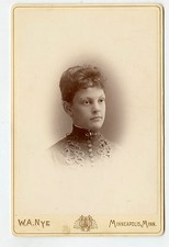 Cabinet Photo - Minneapolis, Minnesota - Lady With Dark Eyes, Short Hair  picture