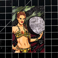 One of a Kind Sketch Card of Star Wars Princess Leia by Dante H Guerra Rare picture