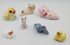 Nursery Decor Pastel Vintage Miniature Bone China & Ceramic Figurines Lot of 7 picture
