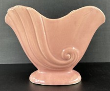 Vintage Brush McCoy Pottery Pink Vase Planter #203 Nautilus Shell Mid Century picture