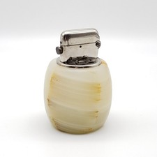 Vintage 1930s Thorens Double Claw Onyx Table Petrol Lighter Switzerland picture