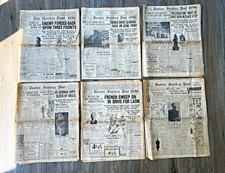 Lot of 6 Vintage 1917-1918 WWI Newspapers Boston Sunday Post Extra Spanish Flu picture