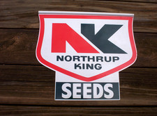 Vintage NORTHRUP KING SEEDS NK Double Sided Metal Farm Sign picture